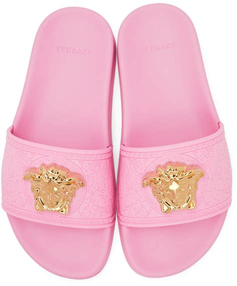 pink versace slides gold medusa|Versace baroque medusa slide.